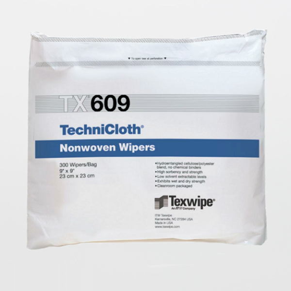 Texwipe TX609 TechniCloth 9" x 9" Cellulose and Polyester Cleanroom Wiper