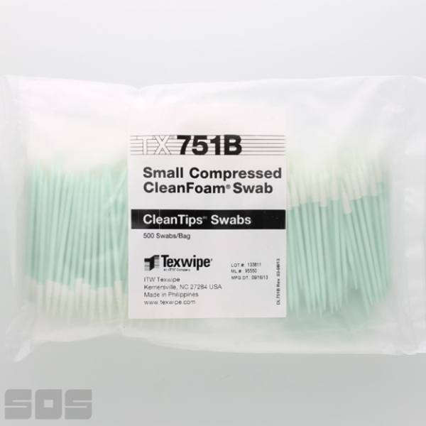 Texwipe TX751B Small Compressed CleanFoam Swab (Open Cell) - Image 2